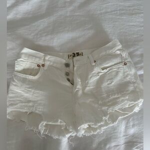 We the Free by Free People white denim shorts